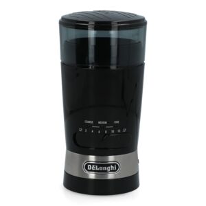 DeLonghi 170W Coffee Bean Grinder Black and Silver