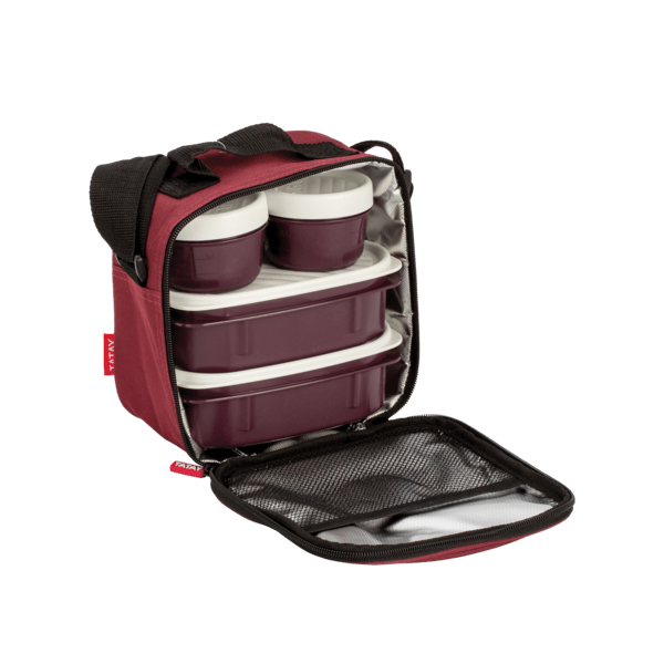 Tatay Urban Food Casual High Quality Lunch Box Kit Burgundy