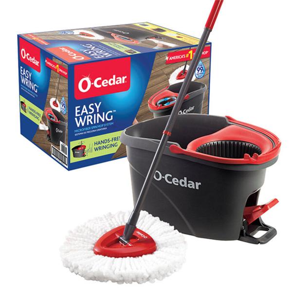O-Cedar EasyWring Easy-to-Use Spin Mop and Bucket System Grey ...
